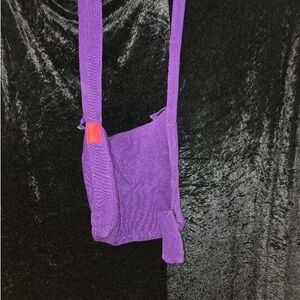 Vibrant Purple Fabric Crossbody Bag with Accent Detail